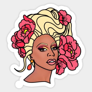 RuPaul Retro Flower Tattoo Sticker